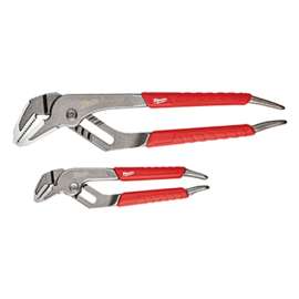 Milwaukee 48-22-6330 Plier Set, 6, 10 in OAL, 1, 2 in Jaw Opening, Red Handle, Comfort-Grip Handle, 19/64, 1/2 in W Jaw
