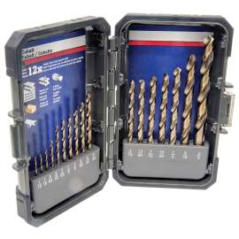 Vulcan Drill Bit Set, 1/16 - 3/8 In, 17 Pieces, 3-Flat Shank, M35 Steel With 5% Polyvinyl Butyral Cobalt