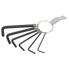 Vulcan JLW0426-3 Hex Key Set SAE, 6-Piece, Carbon Steel, Black Oxide, Black, Specifications: SAE Measurement