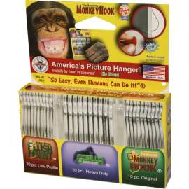 MONKEY HOOK TMH-314 Heavy-Duty Picture Hanger Set, Carbon Steel, Silver, Galvanized, 30-Piece