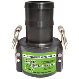 GREEN LEAF C Series GLP300C Cam Lever Coupling, 3 in, Female x Hose Shank, Polypropylene, Black