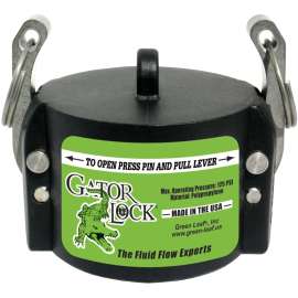 GREEN LEAF GatorLock CAP GLP300CAP Hose Coupling, 3 in Female, 125 psi, Polypropylene, For: Male Adapters