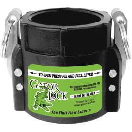 GREEN LEAF D Series GLP300D Cam Lever Coupling, 3 in, Female x FNPT, Polypropylene, Black
