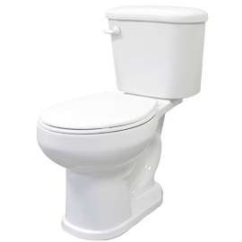 CATO J0052013120 Toilet, Round Bowl, 1.6 gpf Flush, 15 in H Rim, White