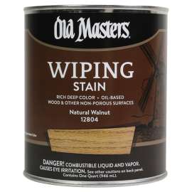 Old Masters 12804 Wiping Stain, Natural Walnut, Liquid, 1 qt, Can