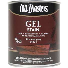 Old Masters 84304 Gel Stain, Rich Mahogany, Liquid, 1 qt, Can