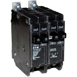 EATON BQLT15215 Replacement Classic Circuit Breaker, Quad Type BQL, 15 A, 4 -Pole, 120/240 VAC, Independent Trip