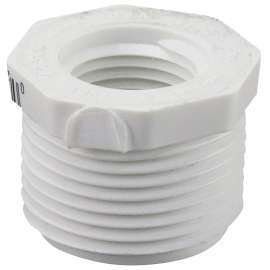 GENOVA 300 Series 34315 Pipe Reducing Bushing, 1 in MIP x 1/2 in FIP, White