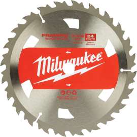 Milwaukee 48-41-0710 Circular Saw Blade, 7-1/4 in Dia, 5/8 in Arbor, 24-Teeth, Cobalt/Tungsten Carbide Cutting Edge