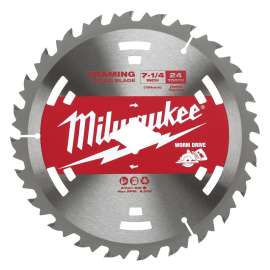 Milwaukee 48-41-0713 Circular Saw Blade, 7-1/4 in Dia, 5/8 in Arbor, 24-Teeth, Carbide Cutting Edge