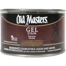 Old Masters 84408 Gel Stain, Espresso, Liquid, 1 pt