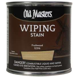 Old Masters 12316 Wiping Stain, Fruitwood, Liquid, 0.5 pt, Can