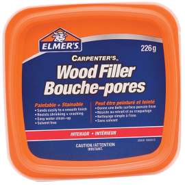 Elmers 60848 Interior Natural Wood Filler, 226 g, Tub, Liquid, Paste, Light Tan, Mild Acrylic, 8.3 - 9.2 pH