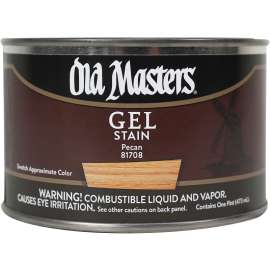 Old Masters 81708 Gel Stain, Pecan, Liquid, 1 pt, Can
