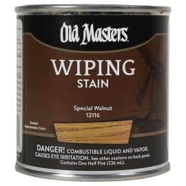 Old Masters 12116 Wiping Stain, Special Walnut, Liquid, 0.5 pt, Can