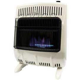 Mr. Heater MHVFDF20BFT Vent-Free Blue Flame Dual Fuel Heater, 20 lb Fuel Tank, Liquid Propane, Natural Gas, White
