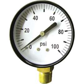 GREEN LEAF SG1004PK1 Standard Dry Pressure Gauge, 4 in Dial, 100 psi