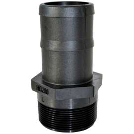 GREEN LEAF CN150P Heavy-Duty Nipple, 1-1/2 x 1-1/2 in, MNPT x Barb, Polypropylene