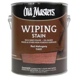 Old Masters 11401 Wiping Stain, Red Mahogany, Liquid, 1 gal, Can