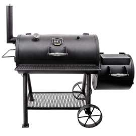 Oklahoma Joe's Highland 15202031 Offset Smoker, Charcoal, Porcelain, Black