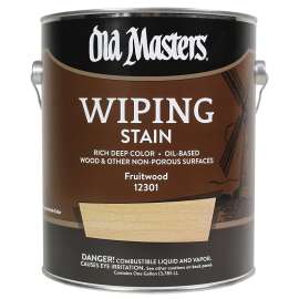 Old Masters 12301 Wiping Stain, Fruitwood, Liquid, 1 gal, Can