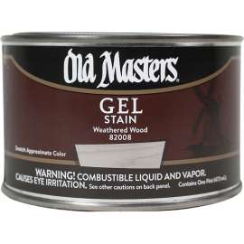 Old Masters 82008 Gel Stain, Weathered Wood, Liquid, 1 pt