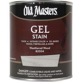 Old Masters 82004 Gel Stain, Weathered Wood, Liquid, 1 qt