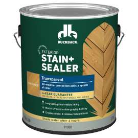 Duckback DBWB81000-16 Wood Stain, Transparent, Honeywood, Liquid, 1 gal