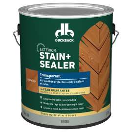Duckback DBWB81030-16 Wood Stain, Transparent, Redwood, Liquid, 1 gal