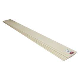 MIDWEST PRODUCTS 4002 Sheet, 36 in L, 3 in W, 1/16 in Thick, Basswood