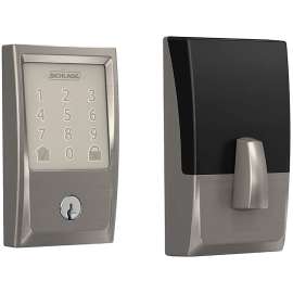 Schlage BE Series BE489WBV CEN 619 Deadbolt, 1, AAA Grade, Keyed Key, Satin Nickel, 2-3/8, 2-3/4 in Backset, C Keyway