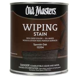 Old Masters 12204 Wiping Stain, Spanish Oak, Liquid, 1 qt, Can
