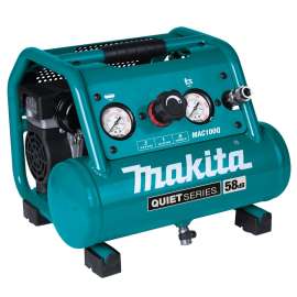 Makita QUIET Series MAC100Q Electric Air Compressor, 1 gal Tank, 1/2 hp, 135 psi Pressure