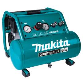 Makita QUIET Series MAC320Q Electric Air Compressor, 3 gal Tank, 1-1/2 hp, 135 psi Pressure
