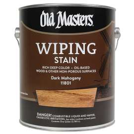 Old Masters 11801 Wiping Stain, Dark Mahogany, Liquid, 1 gal, Can