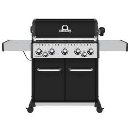 Broil King Baron 590 PRO 876244 Gas Grill, 45,000 Btu/hr, Liquid Propane, 5-Burner, Side Shelf Included: Yes