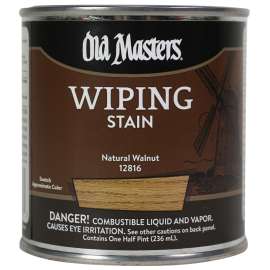 Old Masters 12816 Wiping Stain, Natural Walnut, Liquid, 0.5 pt, Can
