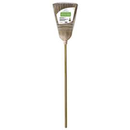 Simple Spaces 502 Warehouse Broom, 12 in Sweep Face, 18 in L Trim, Fiber Bristle, 55-1/4 in L, Hardwood Handle