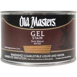 Old Masters 80708 Gel Stain, Dark Walnut, Liquid, 1 pt, Can