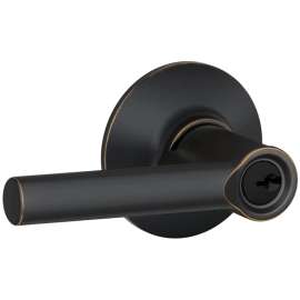 Schlage F Series F51VBRW716 Door Lever, 4.1 in L Lever, Aged Bronze