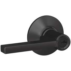 Schlage F Series F51VLAT622 Door Lever, Zinc, Matte Black