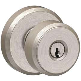 Schlage F Series F51VBWE619 Door Knob, Satin Nickel