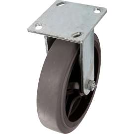 Shepherd Hardware 9813 Rigid Caster, 8 in Dia Wheel, Thermoplastic Rubber Wheel, Black/Gray, 700 lb