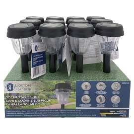 Boston Harbor 24172 Stake Light, Ni-MH Battery, AAA Battery, 1-Lamp, LED Lamp, Plastic Fixture, Black