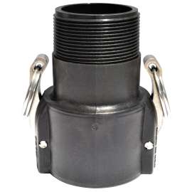 GREEN LEAF B Series 300B Camlock Coupling, 3 in, Female Coupler x MNPT, Plastic