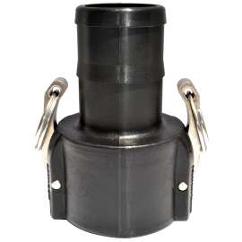GREEN LEAF C Series 300C Camlock Coupling, 3 in, Female Coupler x Hose Barb, Plastic