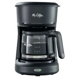 Mr. Coffee 2129512 Coffee Maker, 5 Cup, 25 oz Capacity, 650 W, Plastic, Black, Switch Control