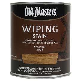 Old Masters 11504 Wiping Stain, Provincial, Liquid, 1 qt, Can