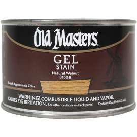 Old Masters 81608 Gel Stain, Natural Walnut, Liquid, 1 pt, Can