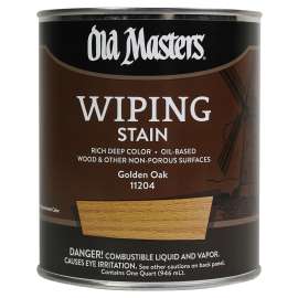 Old Masters 11204 Wiping Stain, Golden Oak, Liquid, 1 qt, Can